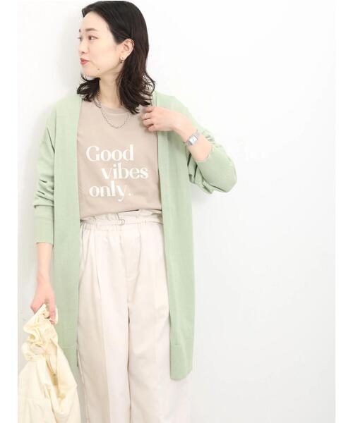Samansa Mos2 blue（サマンサモスモスブルー）の「【抗菌防臭】ロゴロンT（Tシャツ/カットソー・レディース・オフホワイト/チャコールグレー/ライトベージュ・F）」の21枚目の写真