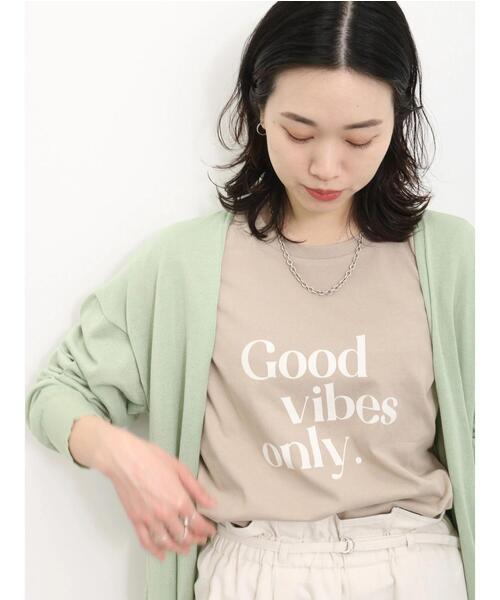 Samansa Mos2 blue（サマンサモスモスブルー）の「【抗菌防臭】ロゴロンT（Tシャツ/カットソー・レディース・オフホワイト/チャコールグレー/ライトベージュ・F）」の22枚目の写真