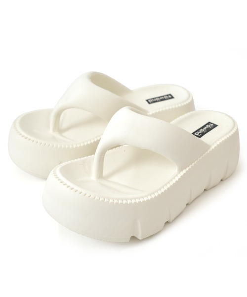 AmiAmi（アミアミ）の「軽量厚底！トングプラットフォームサンダル /ビーチサンダル（サンダル・レディース・ピンク/グリーン/アイボリー/ホワイト/ブラック・36-37/38-39/40-41）」の22枚目の写真