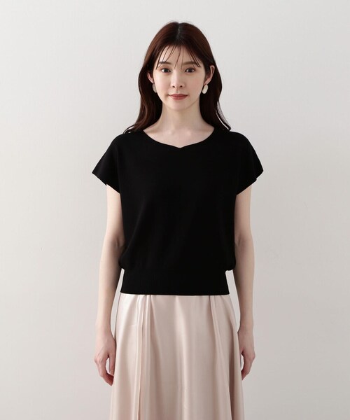 PROPORTION BODY DRESSING（プロポーションボディドレッシング）の「ハートカットフレンチスリーブニット / 1214170422（ニット/セーター・レディース・ブラック/ホワイト系その他/レッド/ブルー系その他・FREE）」の9枚目の写真