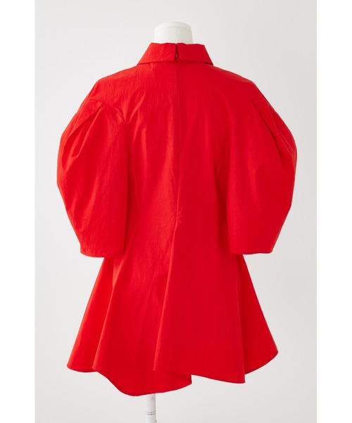 ENFOLD（エンフォルド）の「Washedタイプライター オフネックペプラムプルオーバー（Tシャツ/カットソー・レディース・ブラック/レッド・38）」の4枚目の写真