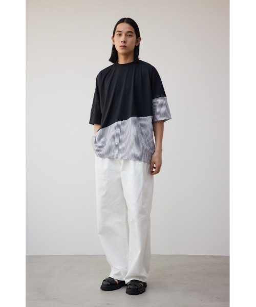 AZUL by moussy(アズールバイマウジー)の「スイッチングバイカラートップス(Tシャツ/カットソー・メンズ・ブラック系その他2/ベージュ系その他/ブラック系その他・FREE)」の11枚目の写真