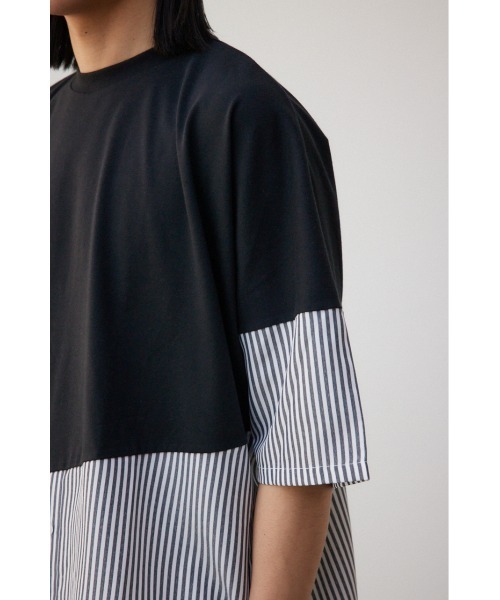 AZUL by moussy(アズールバイマウジー)の「スイッチングバイカラートップス(Tシャツ/カットソー・メンズ・ブラック系その他2/ベージュ系その他/ブラック系その他・FREE)」の6枚目の写真