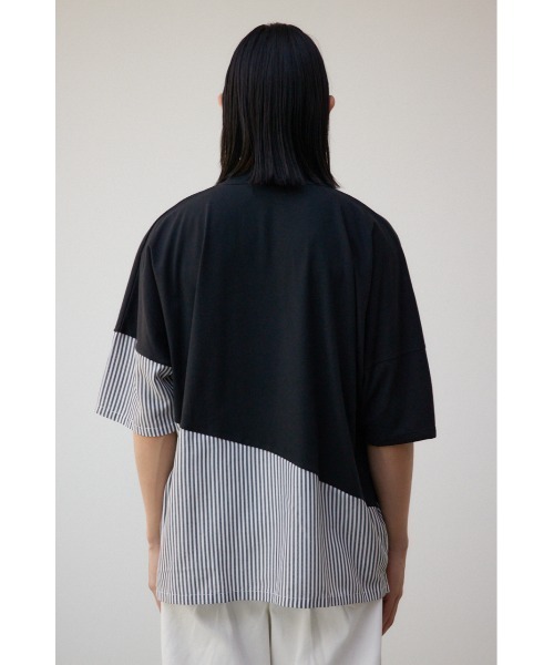 AZUL by moussy(アズールバイマウジー)の「スイッチングバイカラートップス(Tシャツ/カットソー・メンズ・ブラック系その他2/ベージュ系その他/ブラック系その他・FREE)」の8枚目の写真