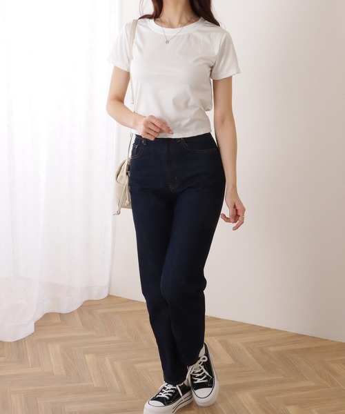 Lace Ladies(レースレディース)の「バックリボン カットアウト コンパクト 半袖 Tシャツ(Tシャツ/カットソー・レディース・ホワイト/ブラック・M/XL)」の10枚目の写真