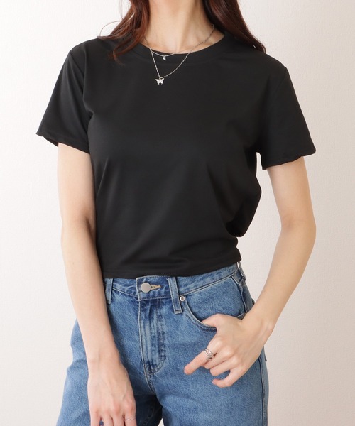 Lace Ladies(レースレディース)の「バックリボン カットアウト コンパクト 半袖 Tシャツ(Tシャツ/カットソー・レディース・ホワイト/ブラック・M/XL)」の3枚目の写真