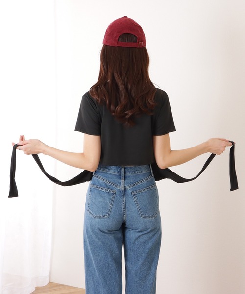 Lace Ladies(レースレディース)の「バックリボン カットアウト コンパクト 半袖 Tシャツ(Tシャツ/カットソー・レディース・ホワイト/ブラック・M/XL)」の18枚目の写真