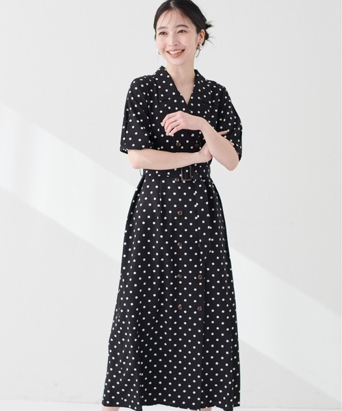 natural couture(ナチュラルクチュール)の「【WEB限定】Wブレストお上品ワンピース(ワンピース・レディース・ベージュ/ブルー系その他/その他1/ブラック・FREE/LARGE)」の20枚目の写真