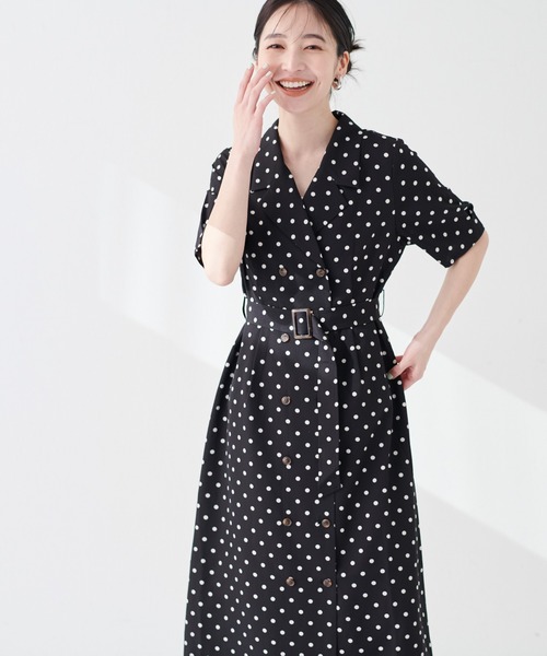 natural couture(ナチュラルクチュール)の「【WEB限定】Wブレストお上品ワンピース(ワンピース・レディース・ベージュ/ブルー系その他/その他1/ブラック・FREE/LARGE)」の21枚目の写真