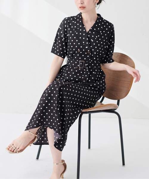 natural couture(ナチュラルクチュール)の「【WEB限定】Wブレストお上品ワンピース(ワンピース・レディース・ベージュ/ブルー系その他/その他1/ブラック・FREE/LARGE)」の18枚目の写真