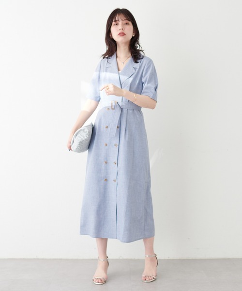 natural couture(ナチュラルクチュール)の「【WEB限定】Wブレストお上品ワンピース(ワンピース・レディース・ベージュ/ブルー系その他/その他1/ブラック・FREE/LARGE)」の16枚目の写真