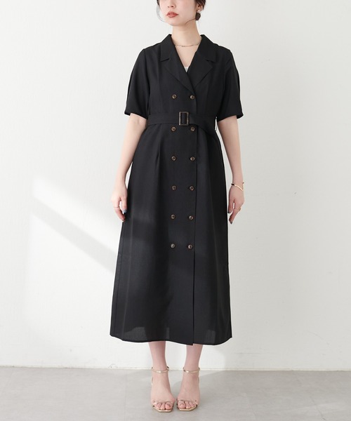 natural couture(ナチュラルクチュール)の「【WEB限定】Wブレストお上品ワンピース(ワンピース・レディース・ベージュ/ブルー系その他/その他1/ブラック・FREE/LARGE)」の22枚目の写真