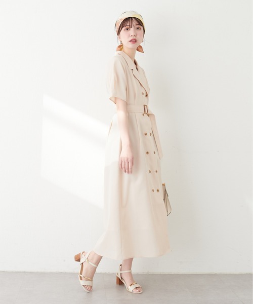 natural couture(ナチュラルクチュール)の「【WEB限定】Wブレストお上品ワンピース(ワンピース・レディース・ベージュ/ブルー系その他/その他1/ブラック・FREE/LARGE)」の11枚目の写真