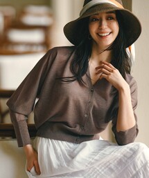 ✨未使用級 23区 一部店舗限定/洗える ライトシアーニット ジップカーディガン 23区 カーディガン 「一部店舗限定/洗える」ライトシアーニット