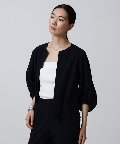 GALLEST（ギャレスト）の「◆【洗える】シャツジャケット（ノーカラージャケット・レディース・カーキ/ライトオレンジ系・38）」の18枚目の写真