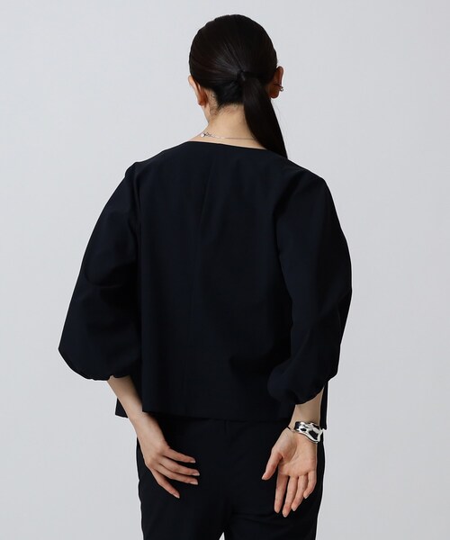 GALLEST（ギャレスト）の「◆【洗える】シャツジャケット（ノーカラージャケット・レディース・カーキ/ライトオレンジ系・38）」の8枚目の写真