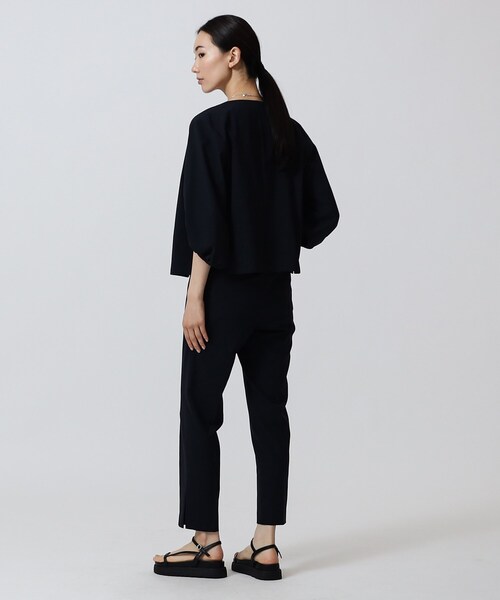 GALLEST（ギャレスト）の「◆【洗える】シャツジャケット（ノーカラージャケット・レディース・カーキ/ライトオレンジ系・38）」の5枚目の写真