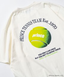 prince/プリンス Prince TENNIS BALL バックプリント クルーネック 半袖Tシャツ/ワンポイントロゴ