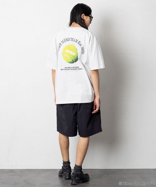 PRINCE（プリンス）の「prince/プリンス Prince TENNIS BALL バックプリント クルーネック 半袖Tシャツ/ワンポイントロゴ（Tシャツ/カットソー・メンズ・ホワイト/グリーン/グレー/チャコールグレー・MEDIUM/LARGE）」の10枚目の写真