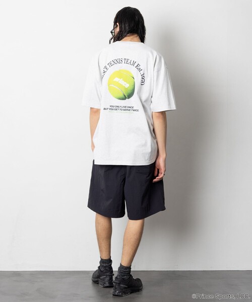 PRINCE（プリンス）の「prince/プリンス Prince TENNIS BALL バックプリント クルーネック 半袖Tシャツ/ワンポイントロゴ（Tシャツ/カットソー・メンズ・ホワイト/グリーン/グレー/チャコールグレー・MEDIUM/LARGE）」の11枚目の写真