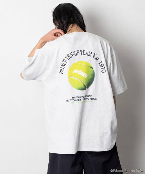PRINCE（プリンス）の「prince/プリンス Prince TENNIS BALL バックプリント クルーネック 半袖Tシャツ/ワンポイントロゴ（Tシャツ/カットソー・メンズ・ホワイト/グリーン/グレー/チャコールグレー・MEDIUM/LARGE）」の16枚目の写真