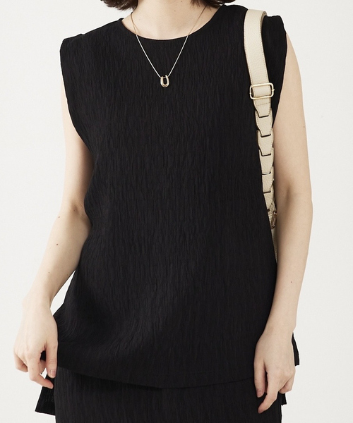 【セットアップ対応/ノースリーブ】楊柳バックジップノースリプルオーバー(シャツ/ブラウス)|abahouse mavie(アバハウスマヴィ)