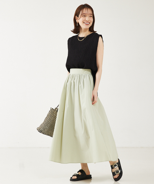 abahouse mavie（アバハウスマヴィ）の「【セットアップ対応/ノースリーブ】楊柳バックジップノースリプルオーバー（シャツ/ブラウス・レディース・グリーン/ホワイト/ブラック・フリー）」の22枚目の写真