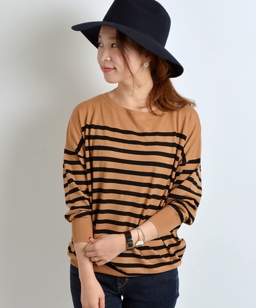 SHIPS for women(シップスフォーウィメン)の「ウール16ゲージクルーネックドルマンプルオーバー(ニット/セーター・レディース・ブルー/ネイビー/ベージュ系その他/ライトホワイト・ONE SIZE)」の2枚目の写真