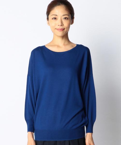 SHIPS for women(シップスフォーウィメン)の「ウール16ゲージクルーネックドルマンプルオーバー(ニット/セーター・レディース・ブルー/ネイビー/ベージュ系その他/ライトホワイト・ONE SIZE)」の5枚目の写真