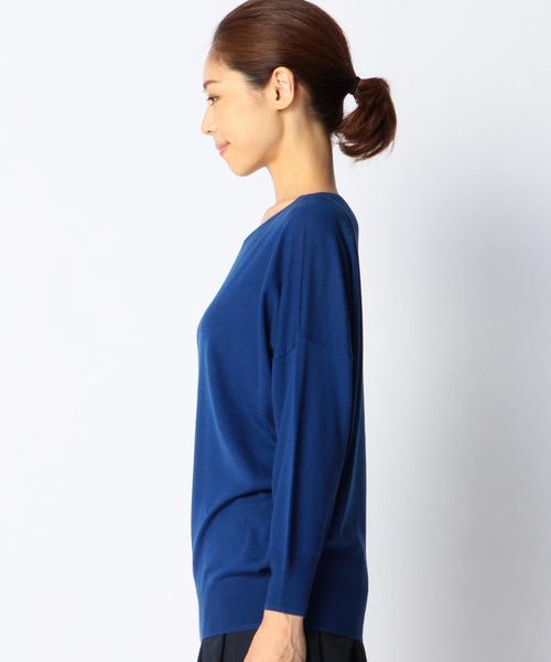 SHIPS for women(シップスフォーウィメン)の「ウール16ゲージクルーネックドルマンプルオーバー(ニット/セーター・レディース・ブルー/ネイビー/ベージュ系その他/ライトホワイト・ONE SIZE)」の6枚目の写真