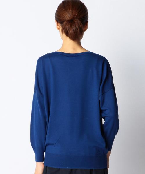 SHIPS for women(シップスフォーウィメン)の「ウール16ゲージクルーネックドルマンプルオーバー(ニット/セーター・レディース・ブルー/ネイビー/ベージュ系その他/ライトホワイト・ONE SIZE)」の7枚目の写真