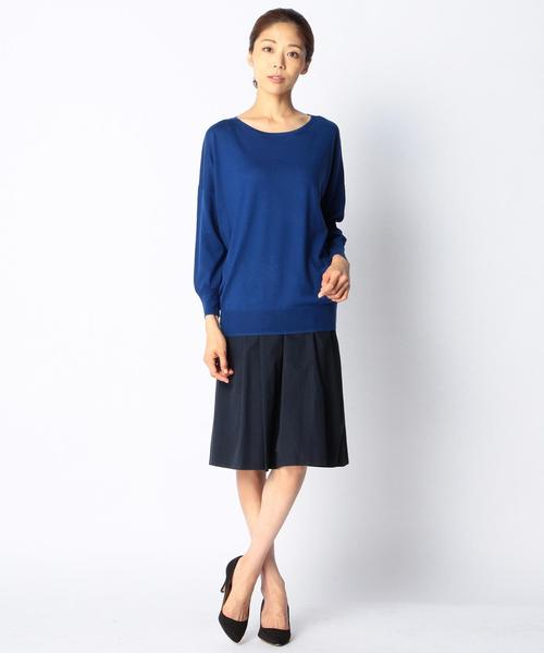 SHIPS for women(シップスフォーウィメン)の「ウール16ゲージクルーネックドルマンプルオーバー(ニット/セーター・レディース・ブルー/ネイビー/ベージュ系その他/ライトホワイト・ONE SIZE)」の8枚目の写真