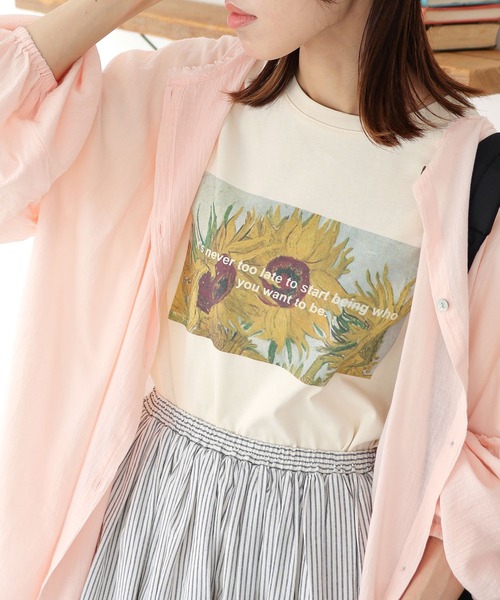 Crisp（クリスプ）の「オーバーアートプリントTシャツ（Tシャツ/カットソー・レディース・アイボリー/ホワイト・FREE）」の5枚目の写真