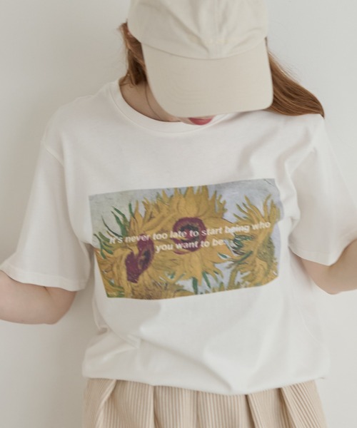 Crisp（クリスプ）の「オーバーアートプリントTシャツ（Tシャツ/カットソー・レディース・アイボリー/ホワイト・FREE）」の8枚目の写真