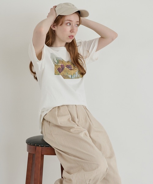Crisp（クリスプ）の「オーバーアートプリントTシャツ（Tシャツ/カットソー・レディース・アイボリー/ホワイト・FREE）」の12枚目の写真