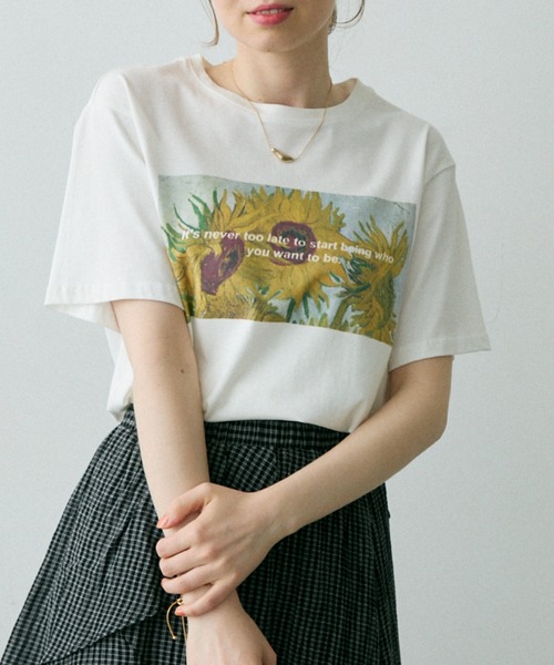 Crisp（クリスプ）の「オーバーアートプリントTシャツ（Tシャツ/カットソー・レディース・アイボリー/ホワイト・FREE）」の16枚目の写真