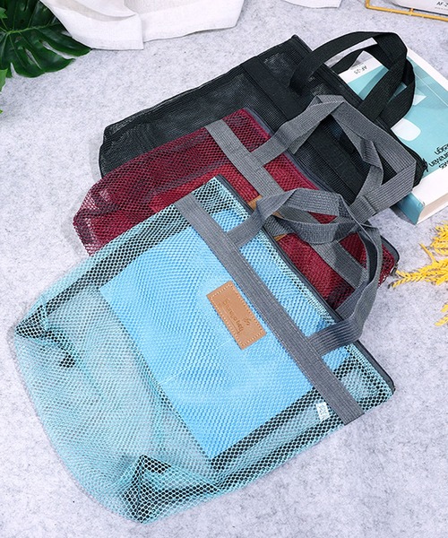 florist（フローリスト）の「【サ活・温泉・銭湯に】ポケット付メッシュバッグ/スパバッグ（エコバッグ/サブバッグ・レディース・ワインレッド/ピンク/グレー/ネイビー/スカイブルー/ブラック・FREE）」の15枚目の写真