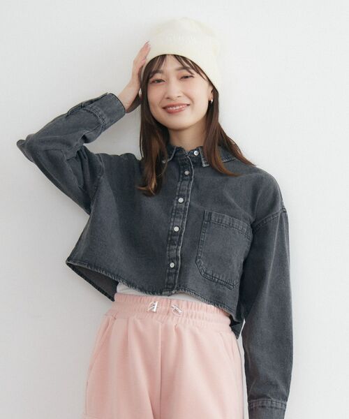 RETRO GIRL(レトロガール)の「デニムショートSH(シャツ/ブラウス・レディース・ブラック/ブルー・FREE)」の19枚目の写真
