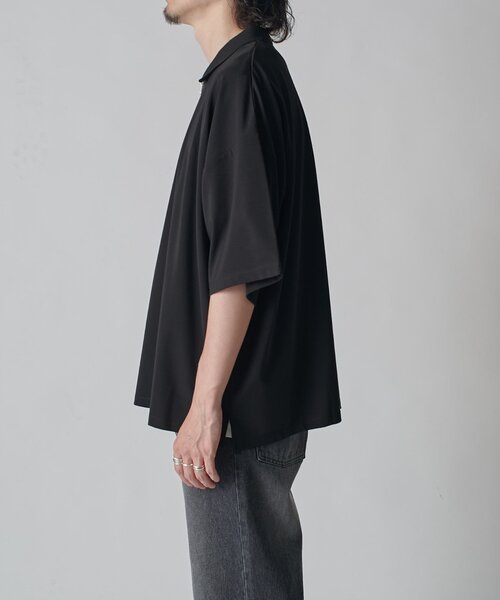 Lui's（ルイス）の「ハーフZIP半袖ポンチプルオーバー（Tシャツ/カットソー・メンズ・ブラック/オリーブ/オフホワイト・FREE）」の15枚目の写真