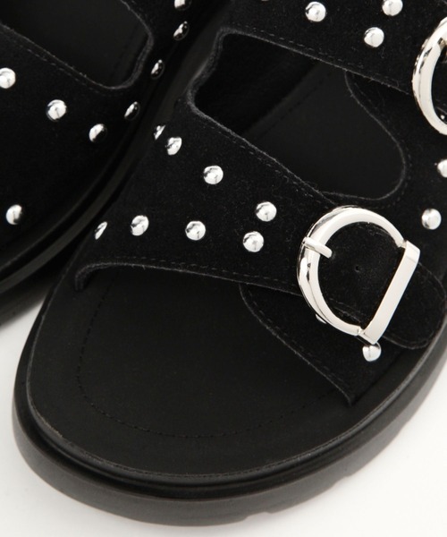 niko and...（ニコアンド）の「オリジナルスタッズ付きサンダル（サンダル・レディース・ベージュ/ブラック・MEDIUM/LARGE）」の15枚目の写真