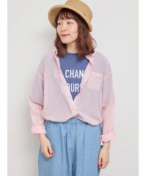 Samansa Mos2（サマンサ モスモス）の「リネンミックス柄アソートレギュラーカラーシャツ（シャツ/ブラウス・レディース・ピンク/チャコールグレー/ブルー/イエロー・F）」の11枚目の写真