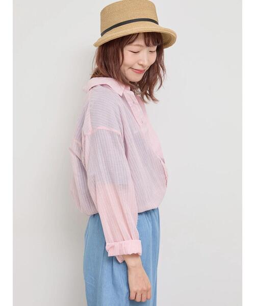 Samansa Mos2（サマンサ モスモス）の「リネンミックス柄アソートレギュラーカラーシャツ（シャツ/ブラウス・レディース・ピンク/チャコールグレー/ブルー/イエロー・F）」の12枚目の写真