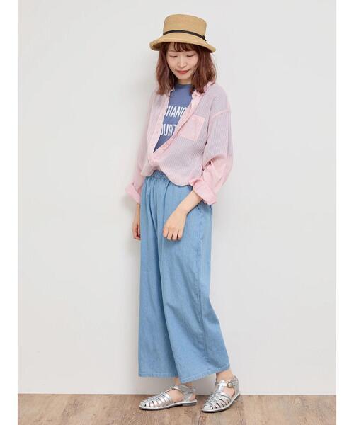 Samansa Mos2（サマンサ モスモス）の「リネンミックス柄アソートレギュラーカラーシャツ（シャツ/ブラウス・レディース・ピンク/チャコールグレー/ブルー/イエロー・F）」の13枚目の写真