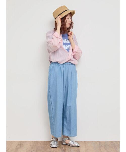 Samansa Mos2（サマンサ モスモス）の「リネンミックス柄アソートレギュラーカラーシャツ（シャツ/ブラウス・レディース・ピンク/チャコールグレー/ブルー/イエロー・F）」の14枚目の写真