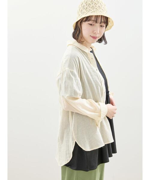 Samansa Mos2（サマンサ モスモス）の「リネンミックス柄アソートレギュラーカラーシャツ（シャツ/ブラウス・レディース・ピンク/チャコールグレー/ブルー/イエロー・F）」の15枚目の写真