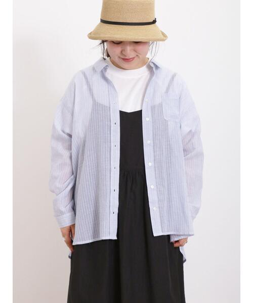 Samansa Mos2（サマンサ モスモス）の「リネンミックス柄アソートレギュラーカラーシャツ（シャツ/ブラウス・レディース・ピンク/チャコールグレー/ブルー/イエロー・F）」の22枚目の写真