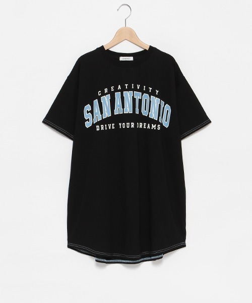 LOVETOXIC(ラブトキシック)の「【接触冷感】Tシャツワンピース(ワンピース・キッズ・オフホワイト/エメラルド/ブラック/ホワイト系その他・S/M/L)」の8枚目の写真