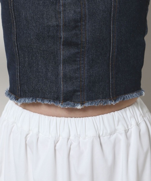 3.3 Field Trip （3.3フィールドトリップ）の「3.3 Field Trip／デニムビスチェ（ベスト・レディース・ブルー/ライトブルー・SMALL/MEDIUM）」の20枚目の写真