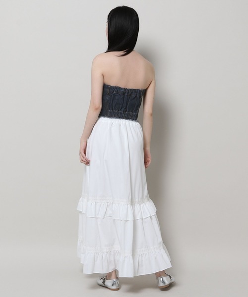 3.3 Field Trip （3.3フィールドトリップ）の「3.3 Field Trip／デニムビスチェ（ベスト・レディース・ブルー/ライトブルー・SMALL/MEDIUM）」の5枚目の写真