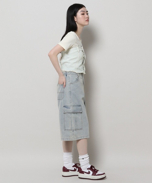 3.3 Field Trip （3.3フィールドトリップ）の「3.3 Field Trip／デニムビスチェ（ベスト・レディース・ブルー/ライトブルー・SMALL/MEDIUM）」の9枚目の写真